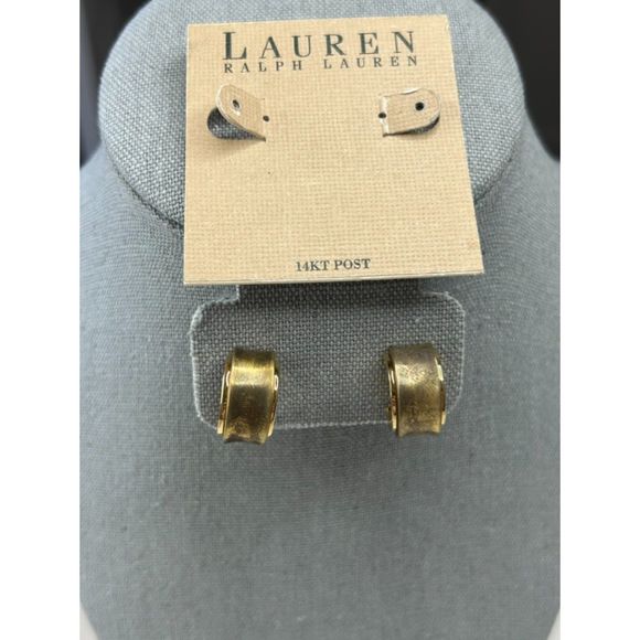 Lauren Ralph Lauren Gold Filled Demi Hoop Earrings - Picture 1 of 3